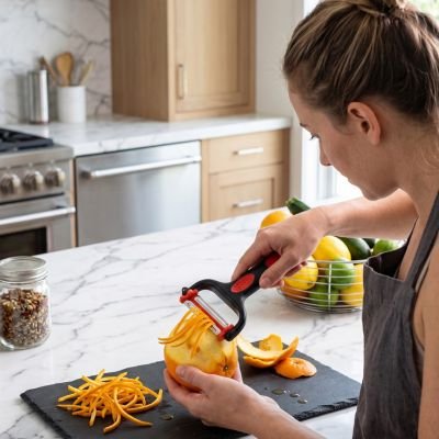 Éplucheur à légumes épluche orange tranchant bien