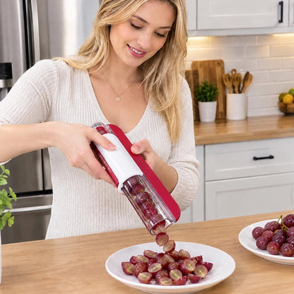 Coupe légumes manuel tube cut pousser pour avoir raisins coupées en deux