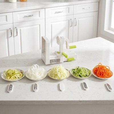 Coupe légumes tournispiral plusieurs lames différentes interchangeables