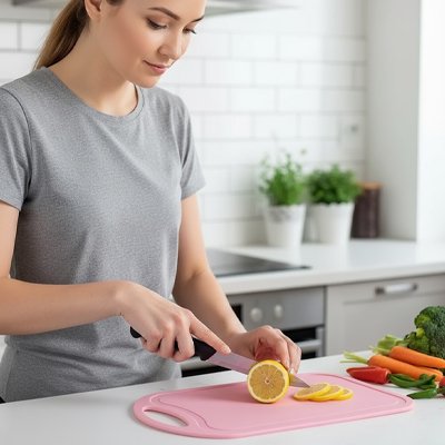 Planche à découper tranche citron sur planche antidérapant