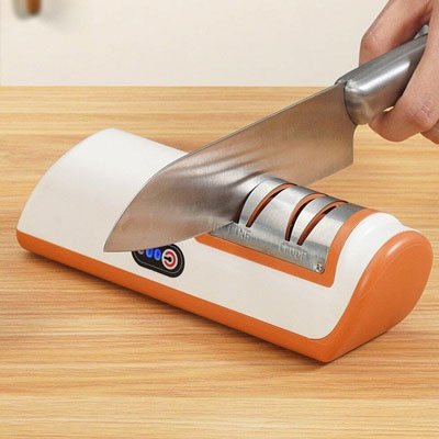 aiguiseur couteau electrique précisionchef blanc orange