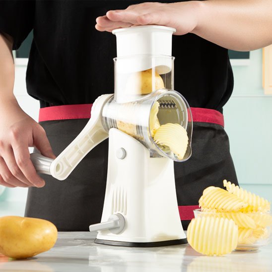 Râpe à légumes manuelle capable de faire des chips ondulées