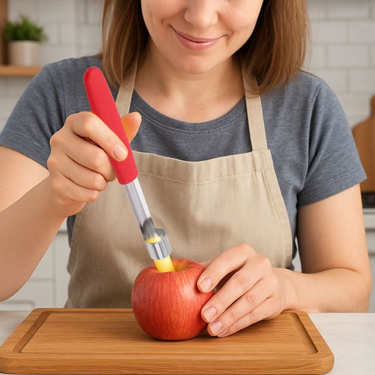 Vide pomme oust trognon rouge